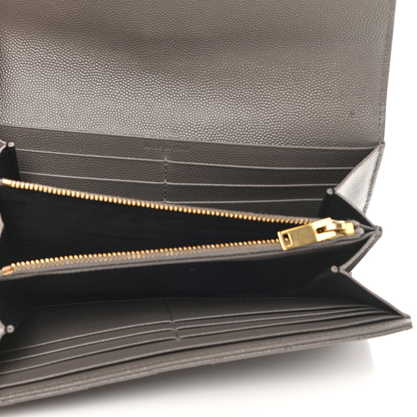 Grain De Poudre Matelasse Chevron Monogram Flap Wallet Fog