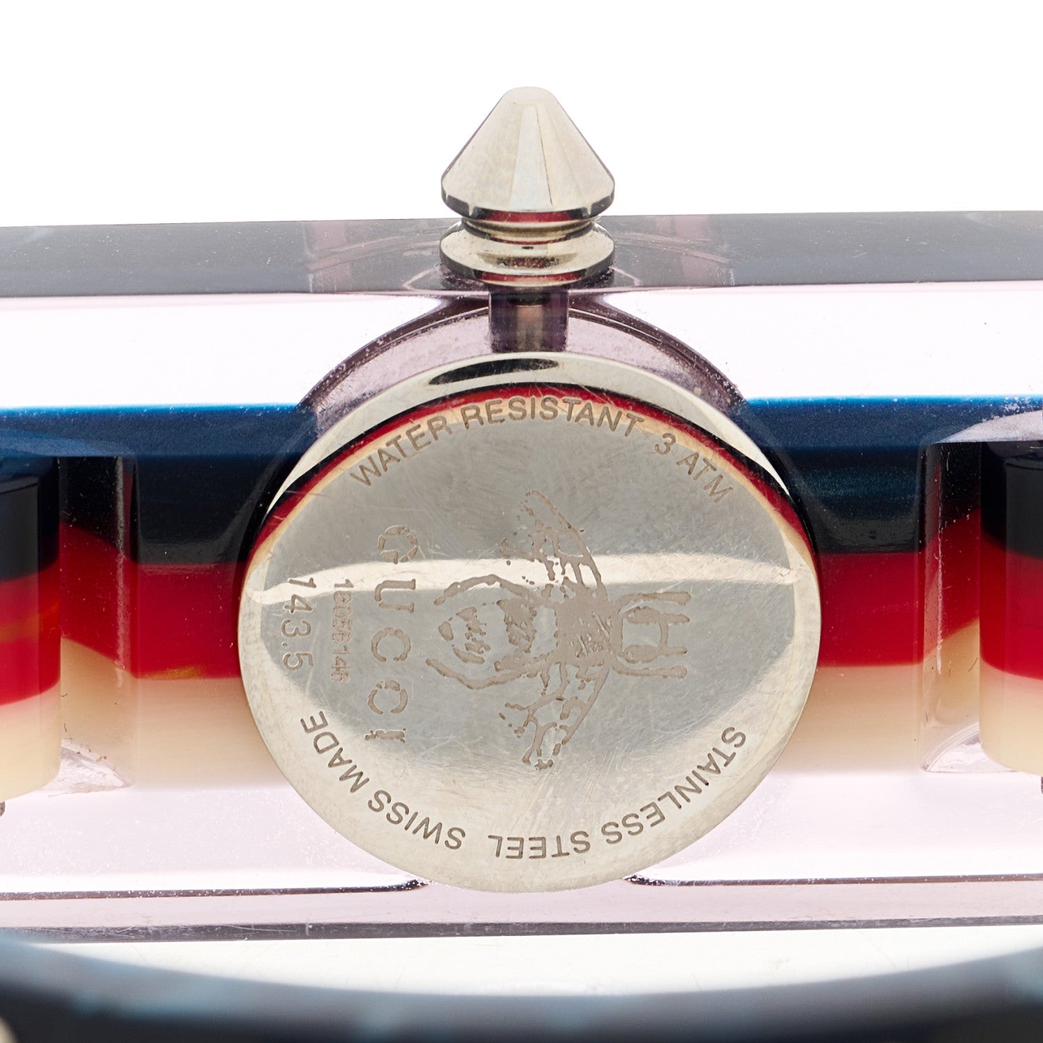 Gucci Stainless Steel Plexiglass Mother of Pearl 24mm Vintage Web Stud Quartz Watch 4 of 4