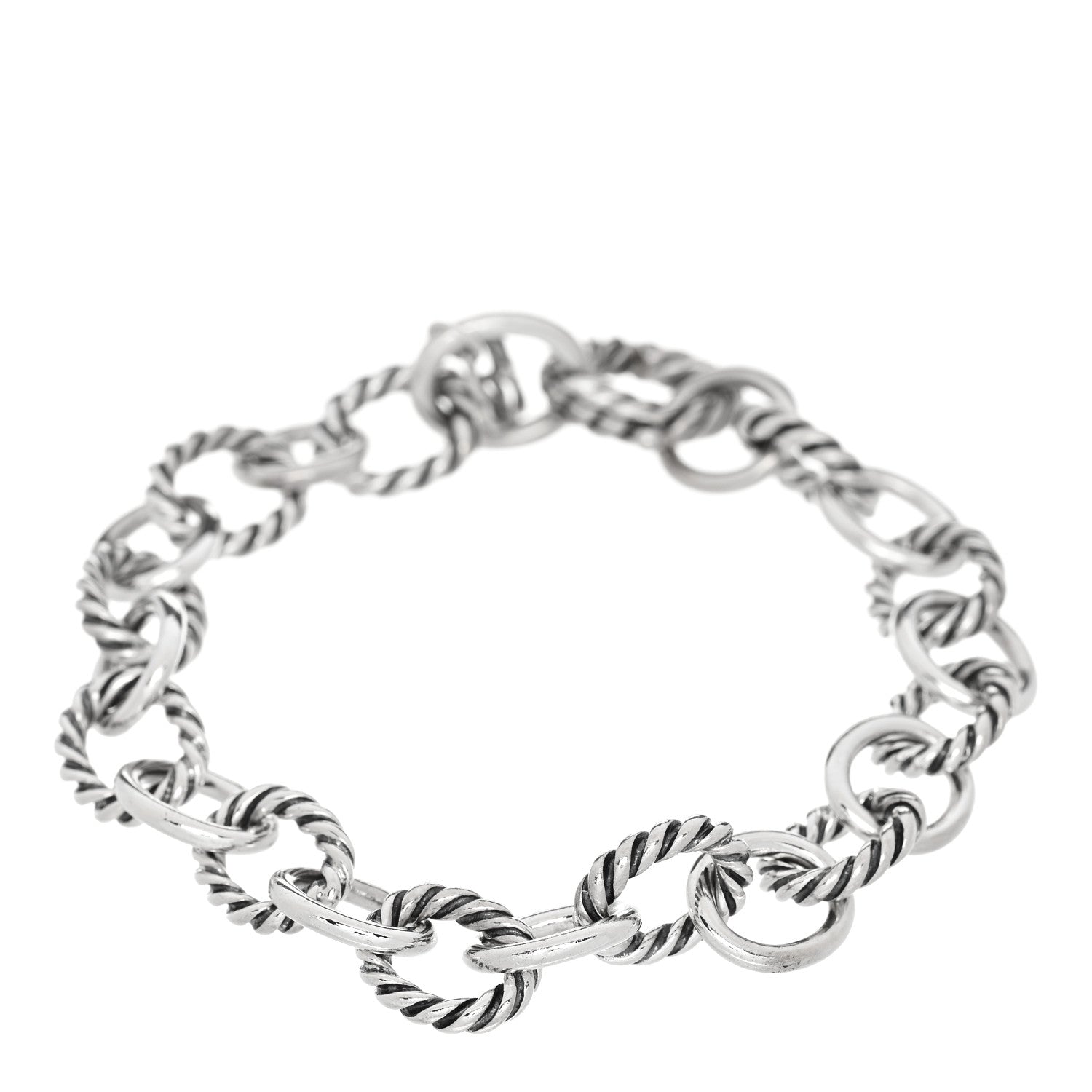 David Yurman Sterling Silver 10mm Medium Oval Link Bracelet 1 of 3