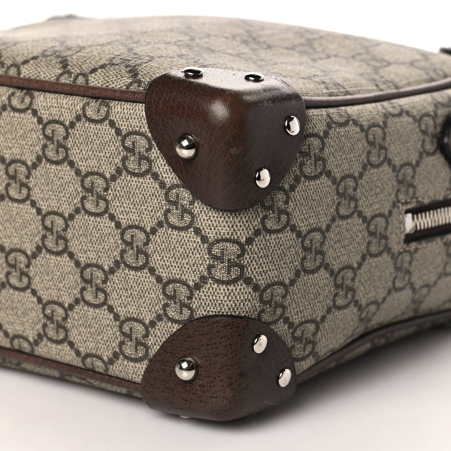 GG Supreme Monogram Textured Calfskin Square Messenger Bag Beige Ebony New Acero