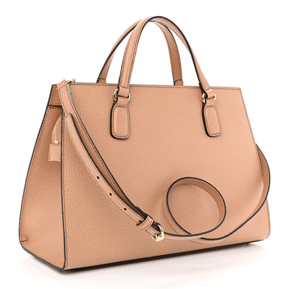 Gucci Pebbled Calfskin Medium Soho Top Handle Satchel Beige 3 of 10