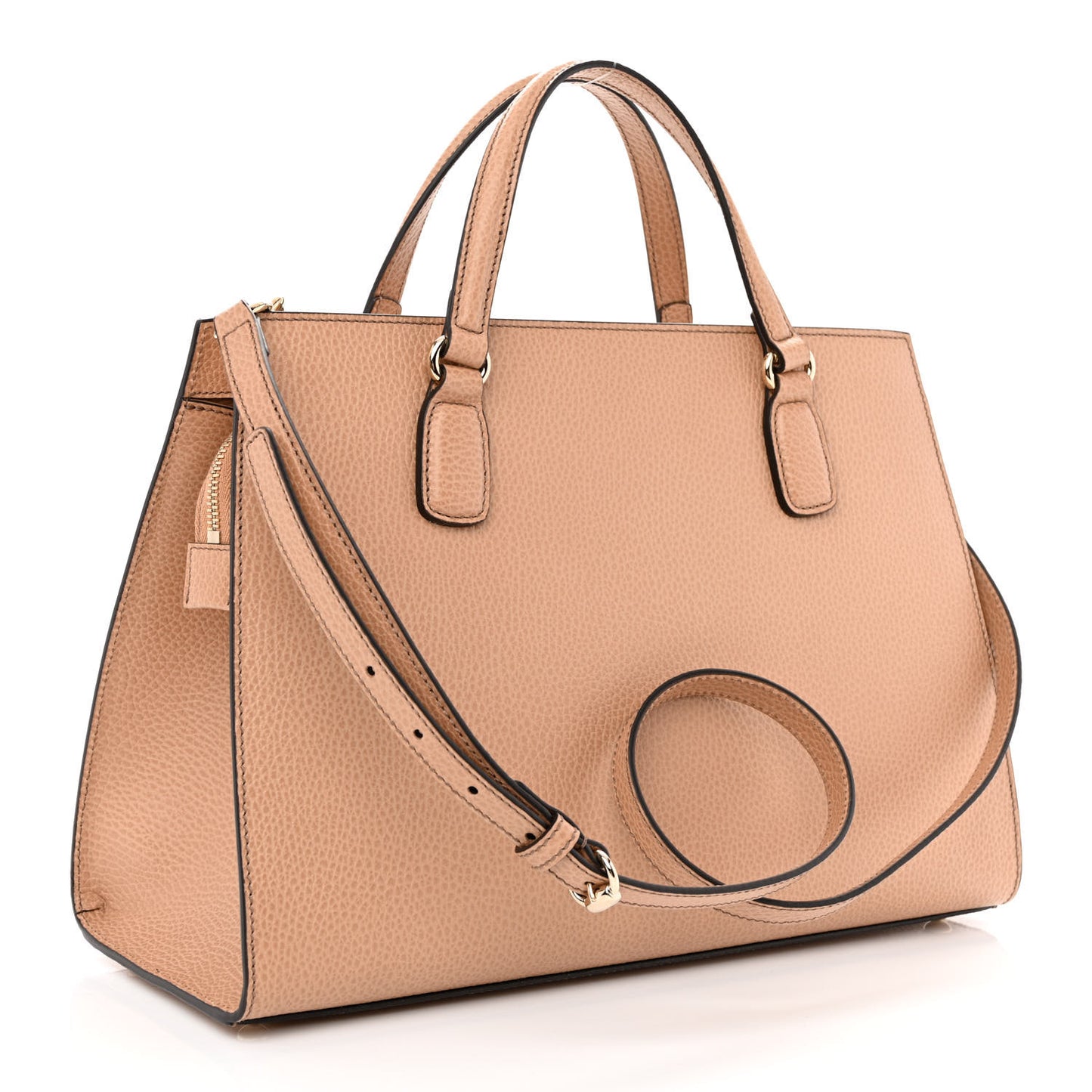 Dollar Calfskin Large Soho Top Handle Satchel Camelia