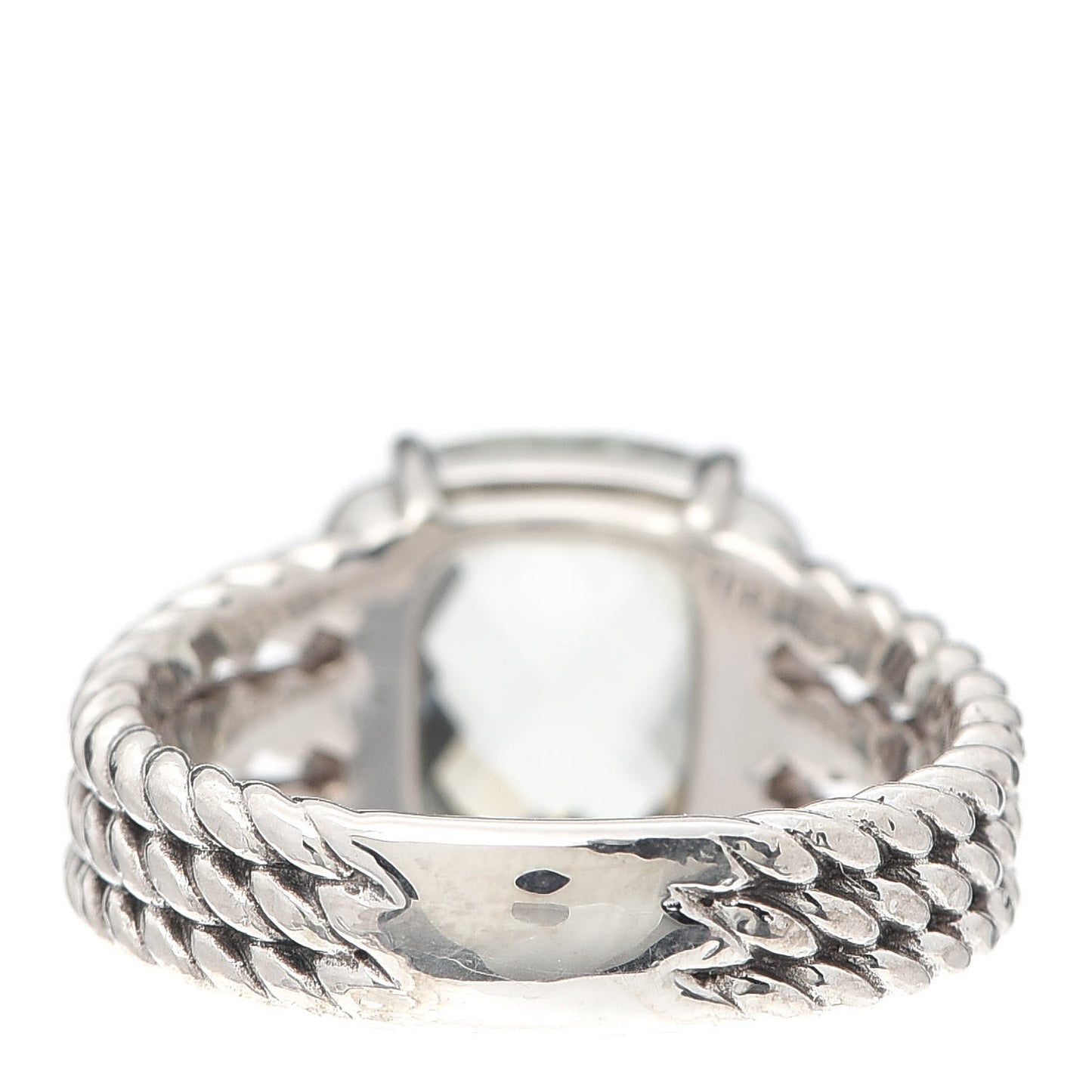 Sterling Silver Diamond Prasiolite 10mm Petite Wheaton Ring 52 6