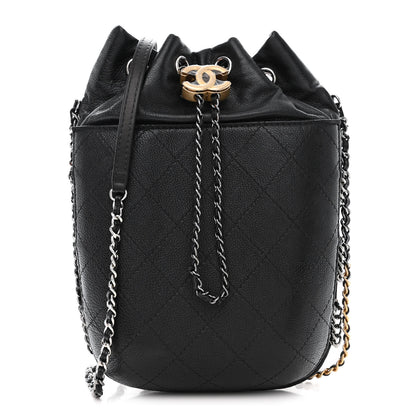 Chanel Aged Calfskin Quilted Gabrielle Bucket Black 1 of 10