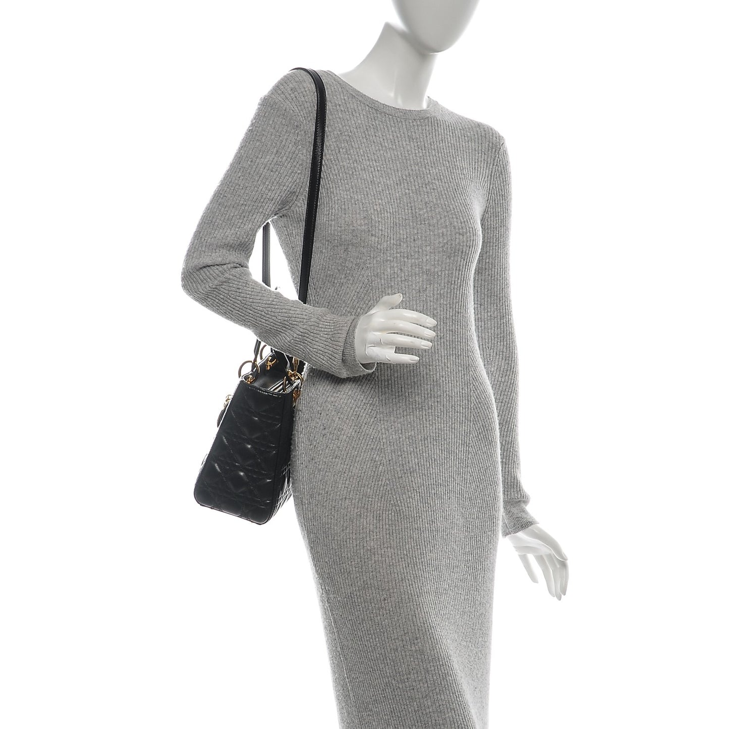 Lambskin Cannage Medium Lady Dior Black