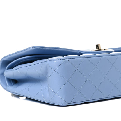 Chanel Lambskin Quilted Medium Double Flap Light Blue 7 of 10