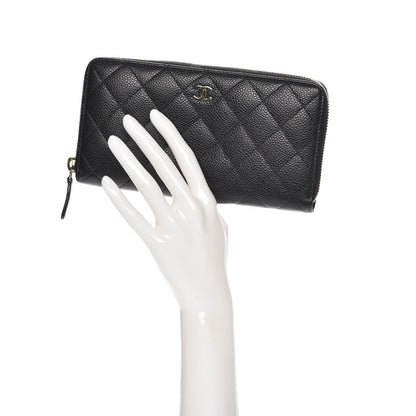 Chanel Caviar Quilted Large Gusset Zip Around Wallet Black 2 of 9