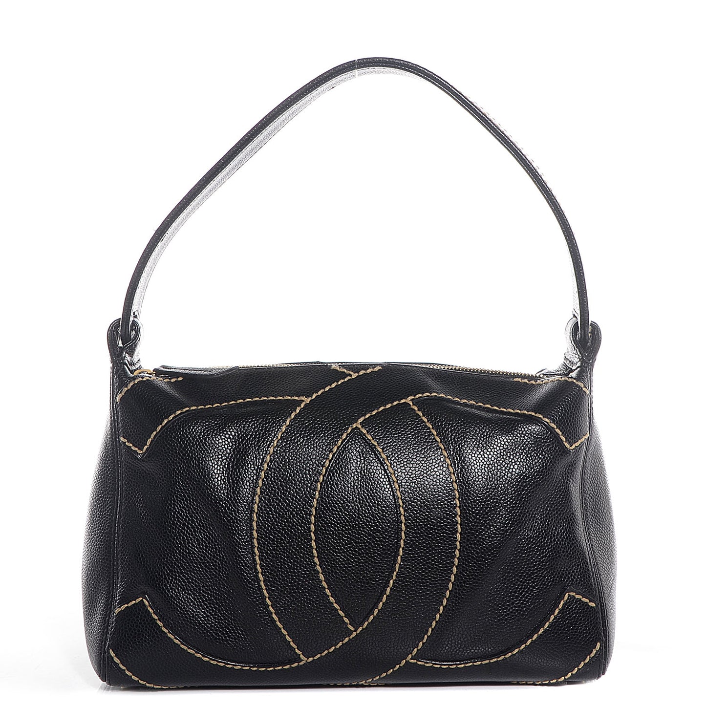 Caviar CC Stitched Medium Hobo Black