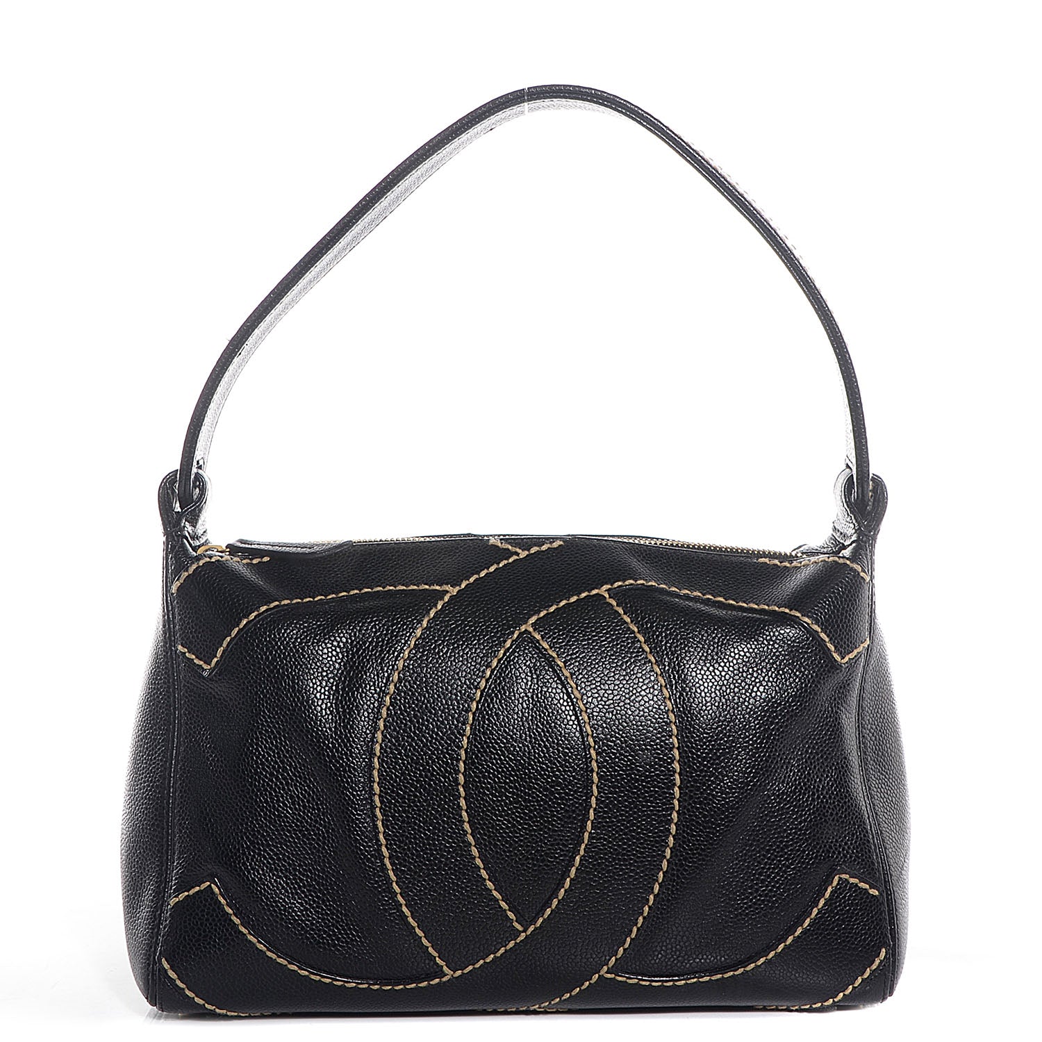 Chanel Caviar CC Stitched Medium Hobo Black 1 of 7