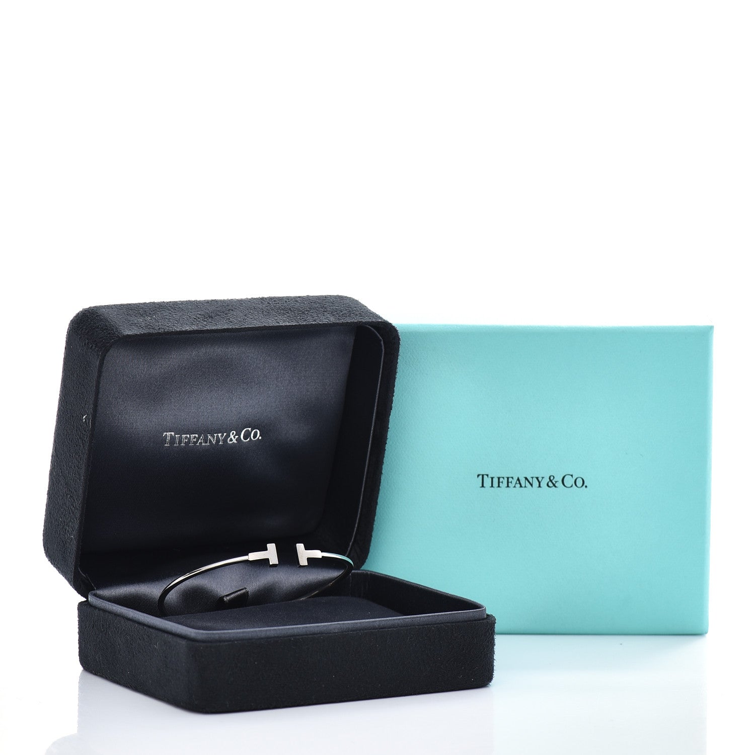 Tiffany 18K White Gold Narrow T Wire Bracelet 5 of 5