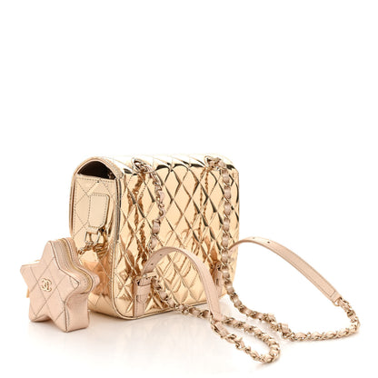 Chanel Mirror Calfskin Metallic Calfskin Quilted Hollywood Boulevard Backpack With Coin Purse Gold 4 of 11