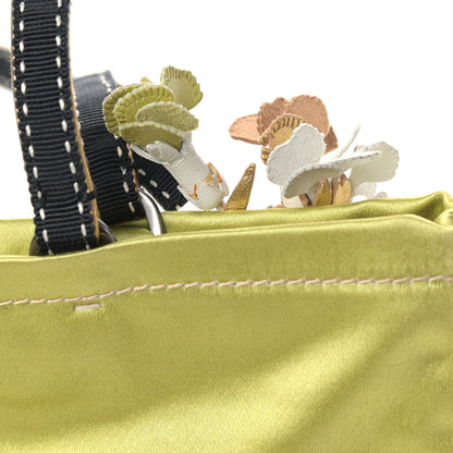 Prada Satin Grosgrain Shopping Tote Bag Green 10 of 10