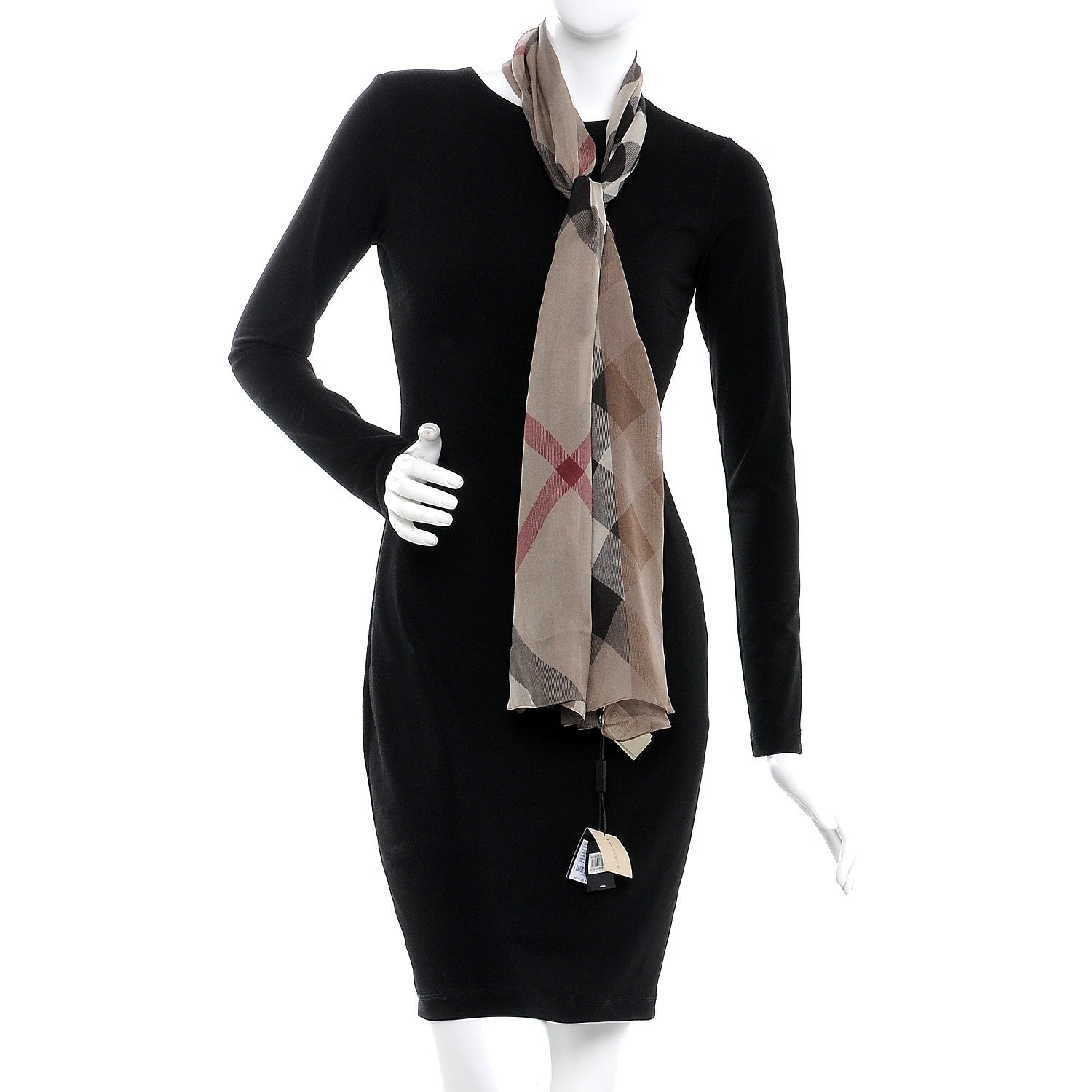 Burberry Silk Chiffon Smoked Check Scarf Trench 2 of 6