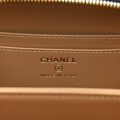 Chanel Lambskin Quilted Golden Plate Clutch With Chain Black 5 of 10