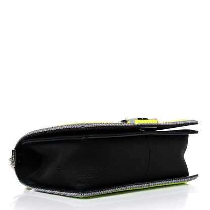 Chanel Canvas Quilted Medium Fluo Boy Flap Black Grey Yellow 4 of 15