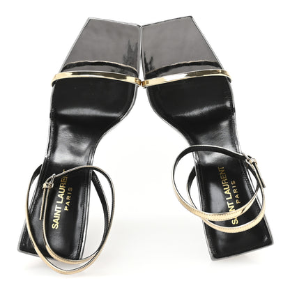 Saint Laurent Metallic Patent Pam 110 Sandals 38.5 Old Gold 2 of 8