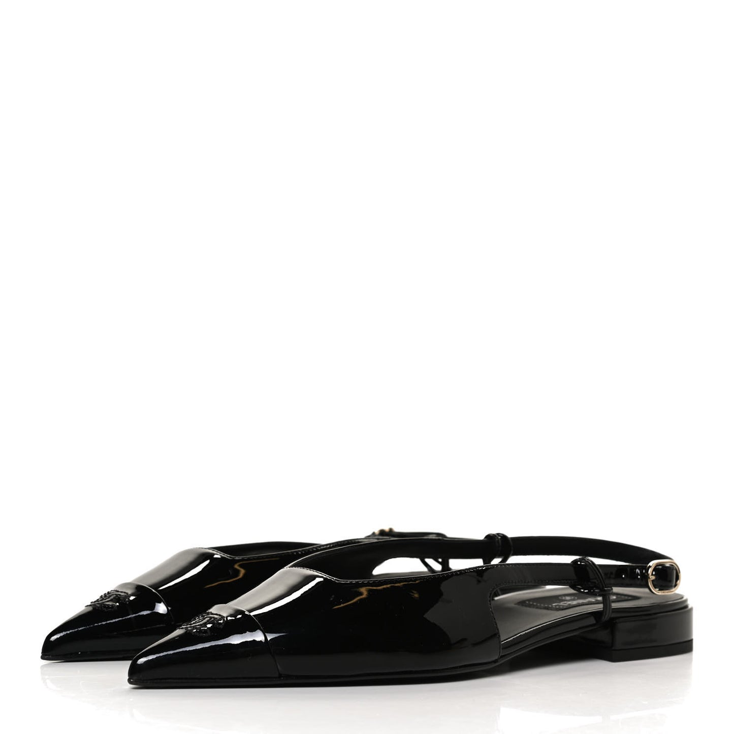 Patent CC Slingback Flats 39 Black