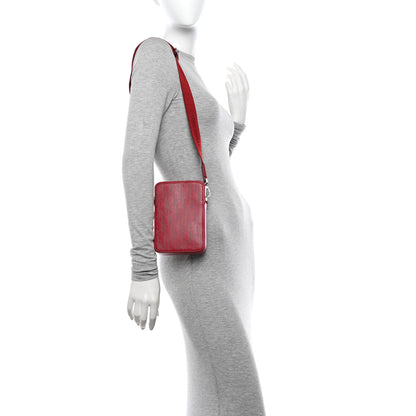 Christian Dior Calfskin Oblique Galaxy Perforated World Tour Messenger Pouch Red White 2 of 10