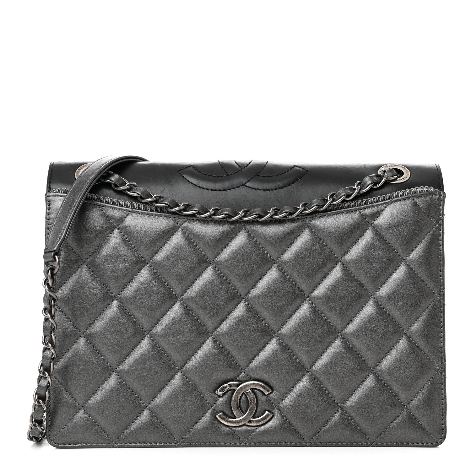 Chanel Metallic Calfskin Quilted Ballerine Flap Silver 1 of 15
