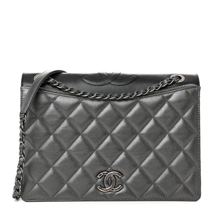Chanel Metallic Calfskin Quilted Ballerine Flap Silver 1 of 15