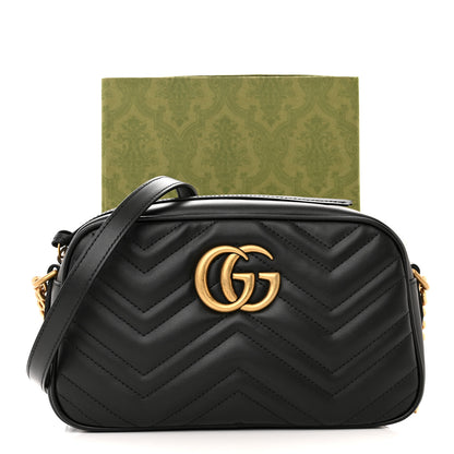 Gucci Calfskin Matelasse Small GG Marmont Chain Shoulder Bag Black 12 of 12