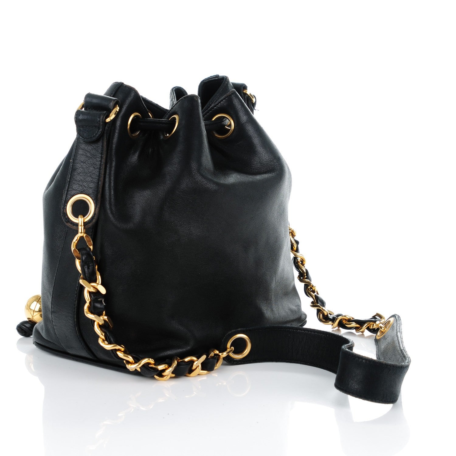 Chanel Lambskin CC Drawstring Bag Black 4 of 29