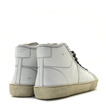 Saint Laurent Calfskin Distressed SL/37M High Top Sneakers 36.5 White 4 of 19