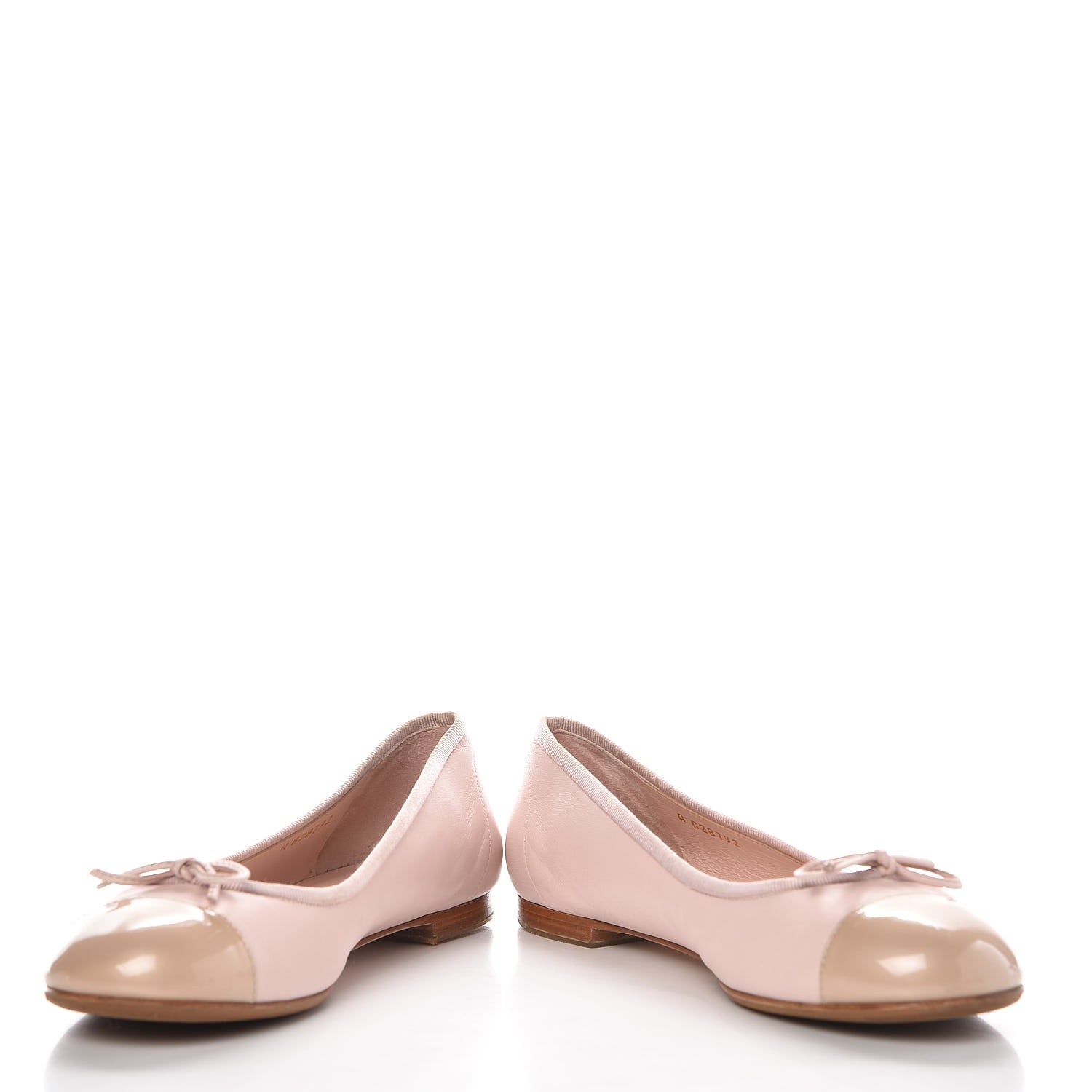 Chanel Lambskin Patent Cap Toe CC Ballerina Flats 37 Rose Clair 6 of 30