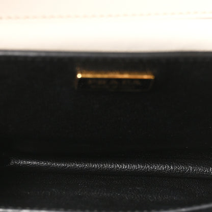 Prada City Calf Saffiano Cahier Bag Talco Black 5 of 9