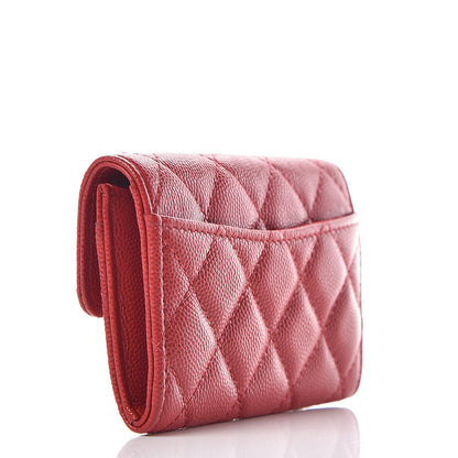 Chanel Caviar Quilted Flap Card Holder Dark Red 3 of 10