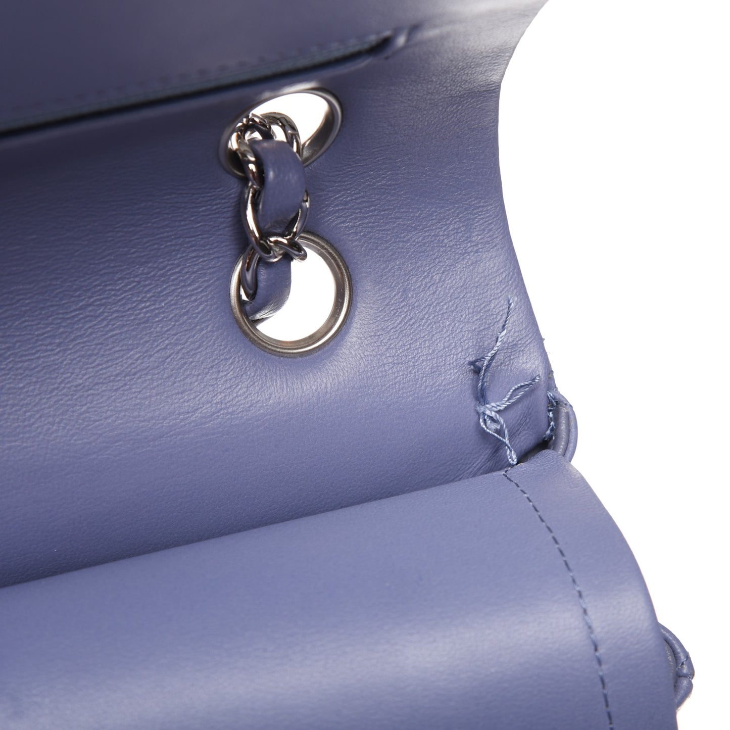 Lambskin Quilted Medium Double Flap Light Purple