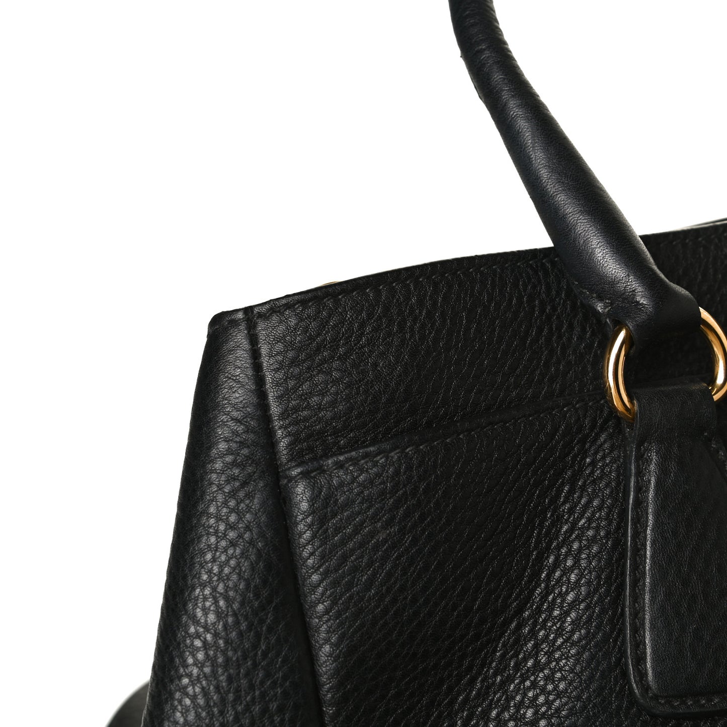 Vitello Daino Shopping Tote Black
