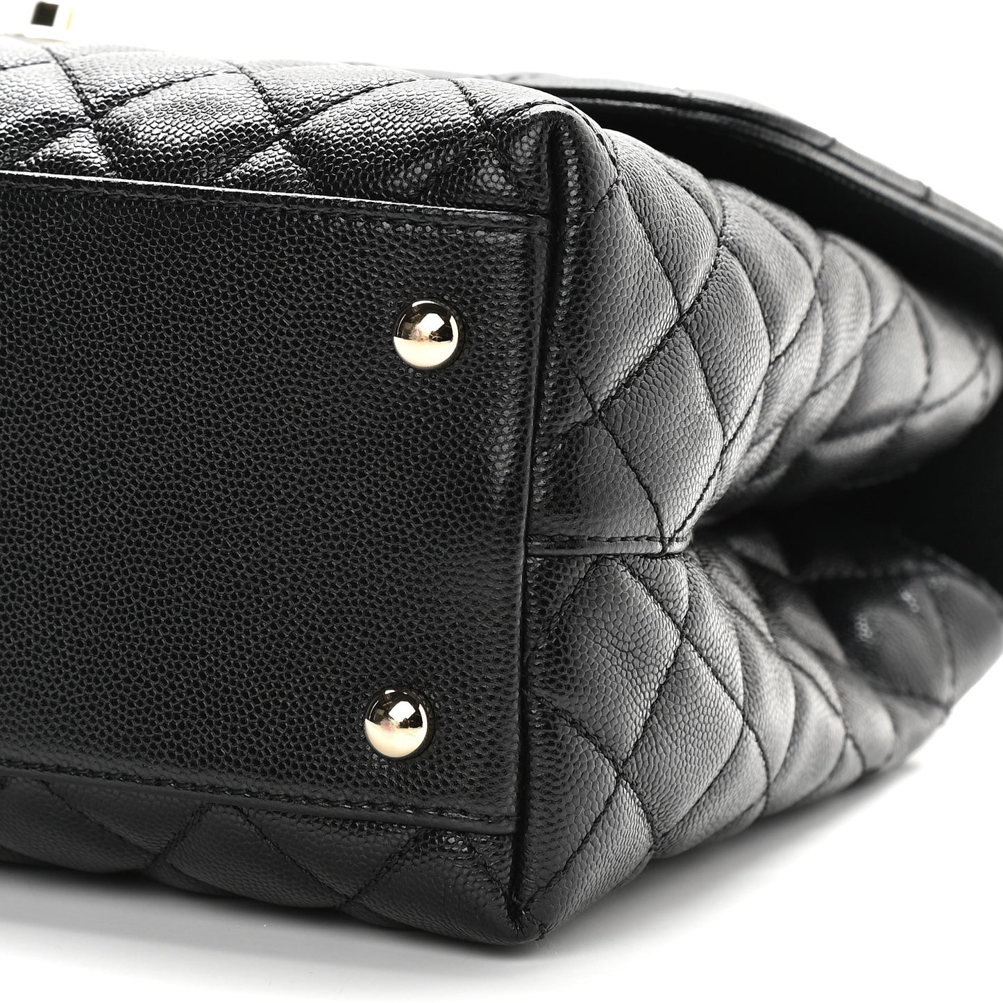 Caviar Quilted Medium Coco Handle Flap Black