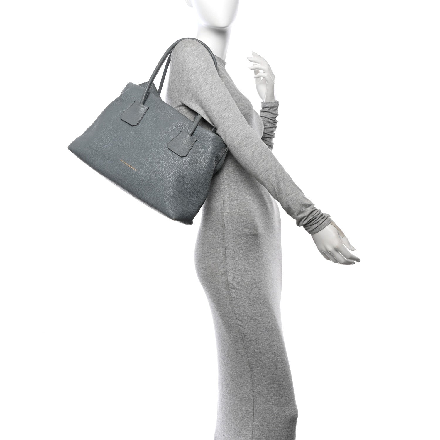 Burberry London Grainy Calfskin Medium Baynard Tote Sky Blue 2 of 18