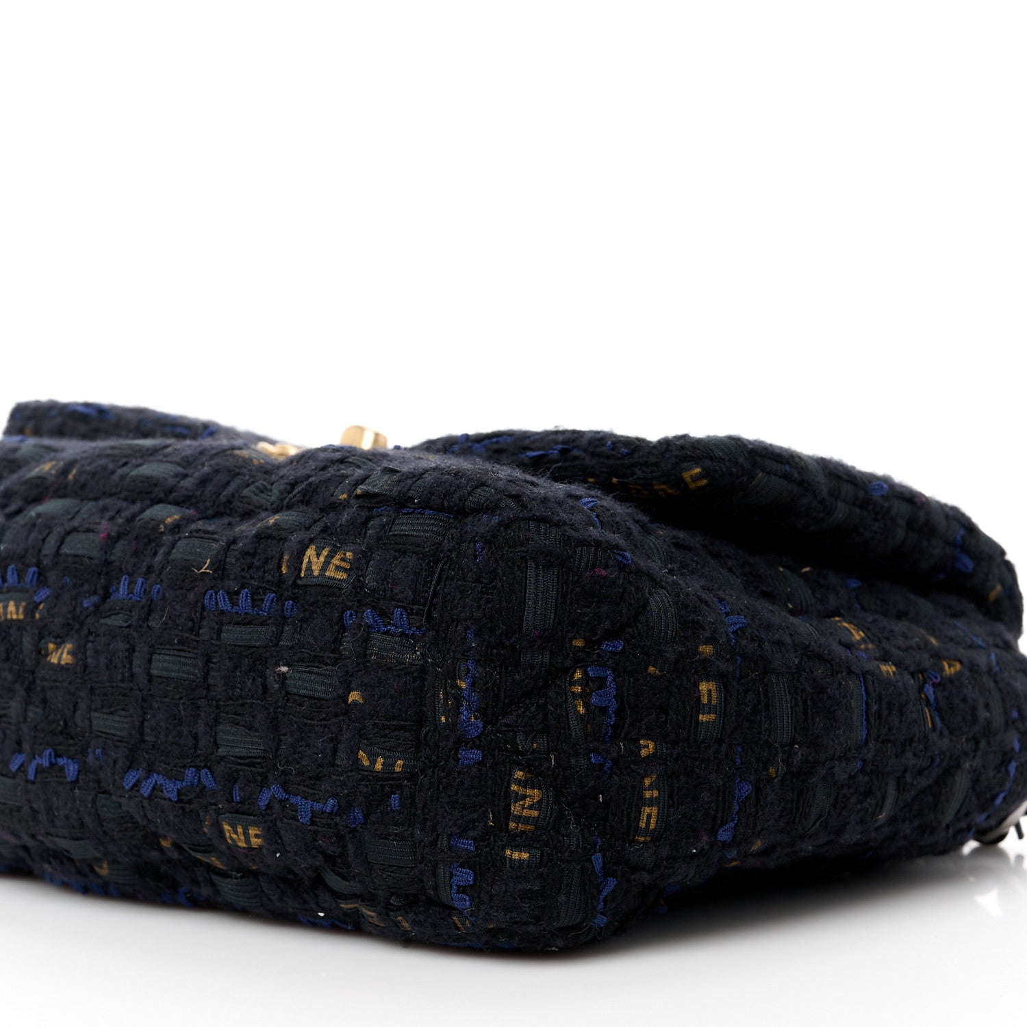 Chanel Tweed Quilted Medium Chanel 19 Flap Black Navy Gold 10 of 11