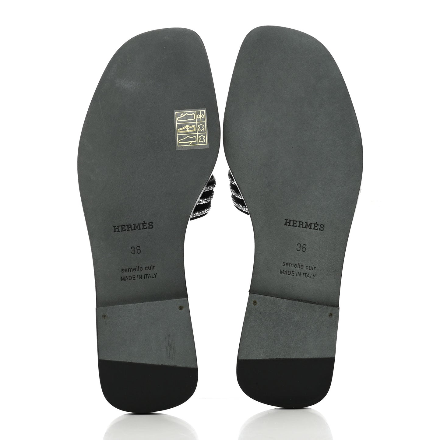 Suede Goatskin Crystal Oran Sandals 36 Black Argent