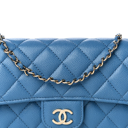 Chanel Caviar Quilted Glasses Case With Chain Blue 9 of 12