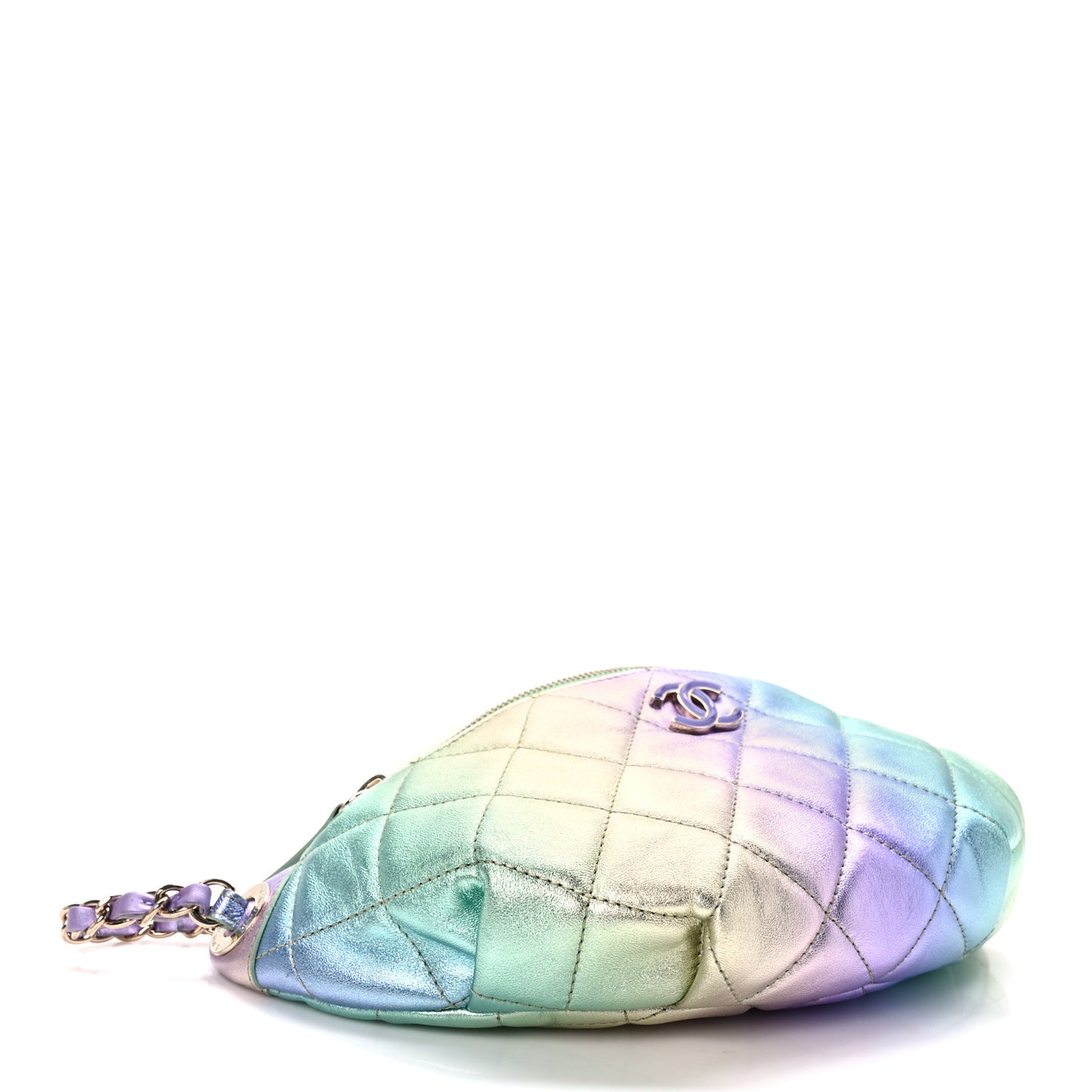 Gradient Metallic Lambskin Quilted Walking Mood Waist Bag Fanny Pack Pink Purple Green