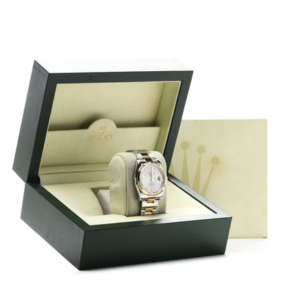 Rolex Stainless Steel 18K Yellow Gold Diamond 36mm Oyster Perpetual Datejust Watch Silver 116233 5 of 5