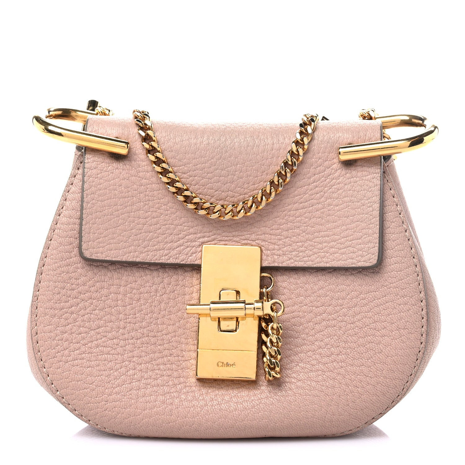Chloe Grained Lambskin Mini Drew Shoulder Bag Misty Rose 1 of 11