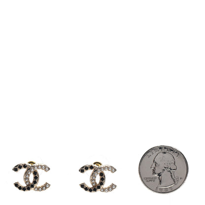 Chanel Resin Pearl CC Earrings Gold Black 2 of 5