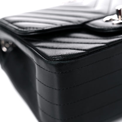 Chanel Lambskin Chevron Quilted Mini Square Flap Black 8 of 14