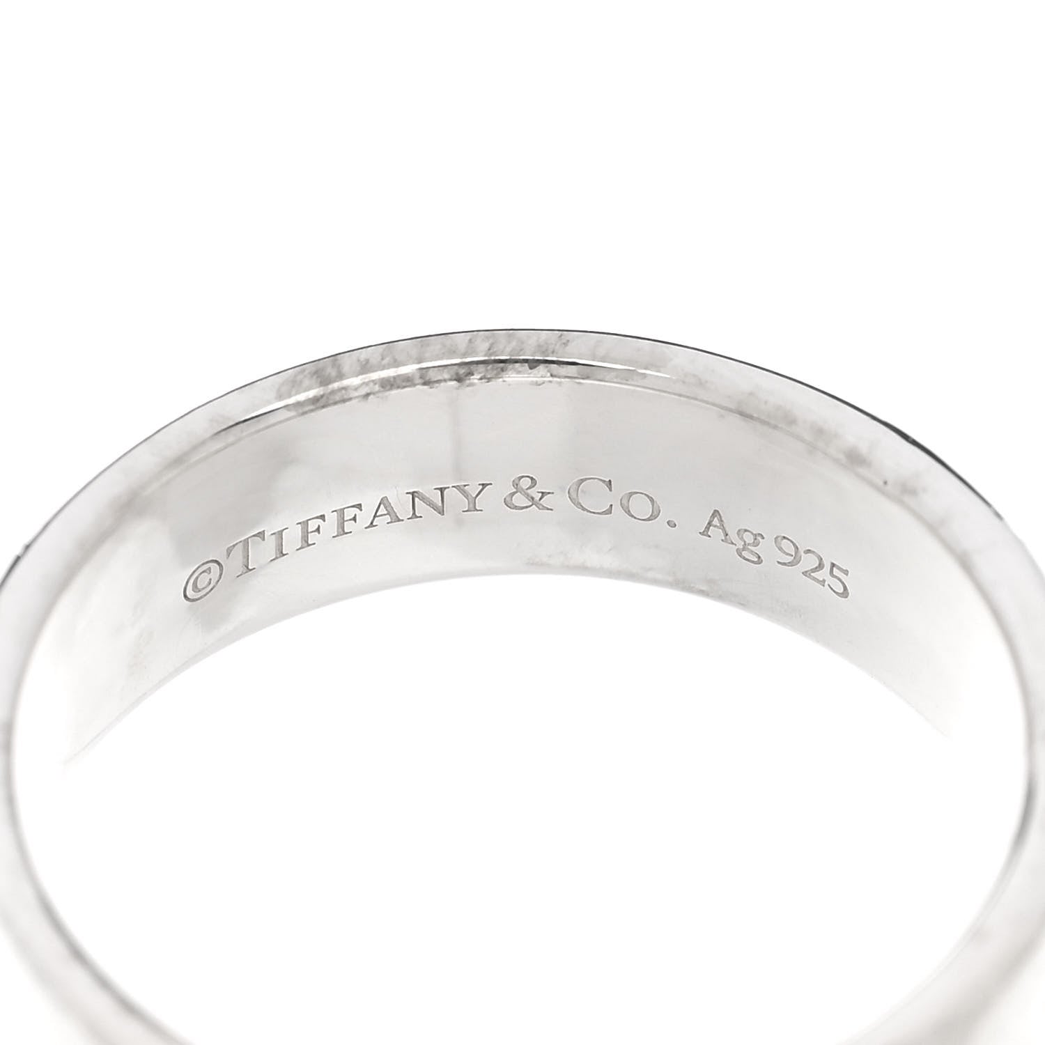 Tiffany Sterling Silver Diamond Return to Tiffany Narrow Ring 54 7 4 of 4