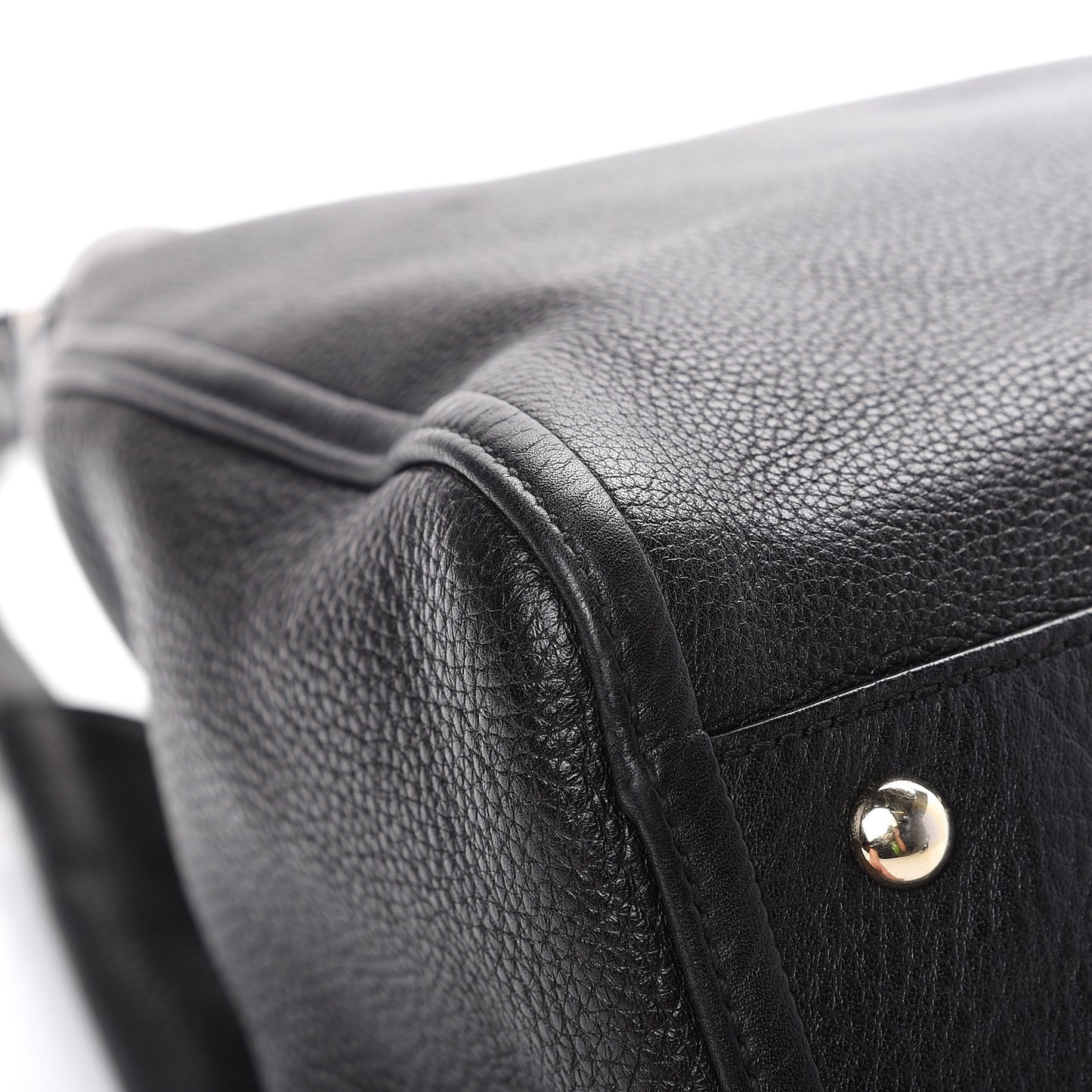 Pebbled Calfskin Medium Soho Shoulder Bag Black