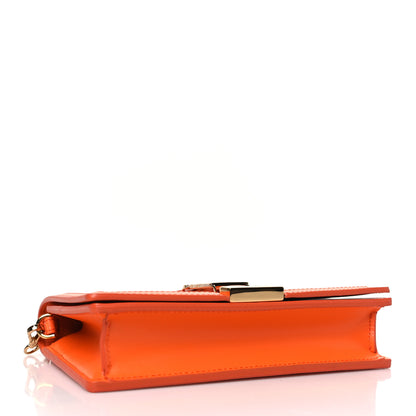 Versace Calfskin Greca Goddess Wallet On Chain Orange 4 of 8