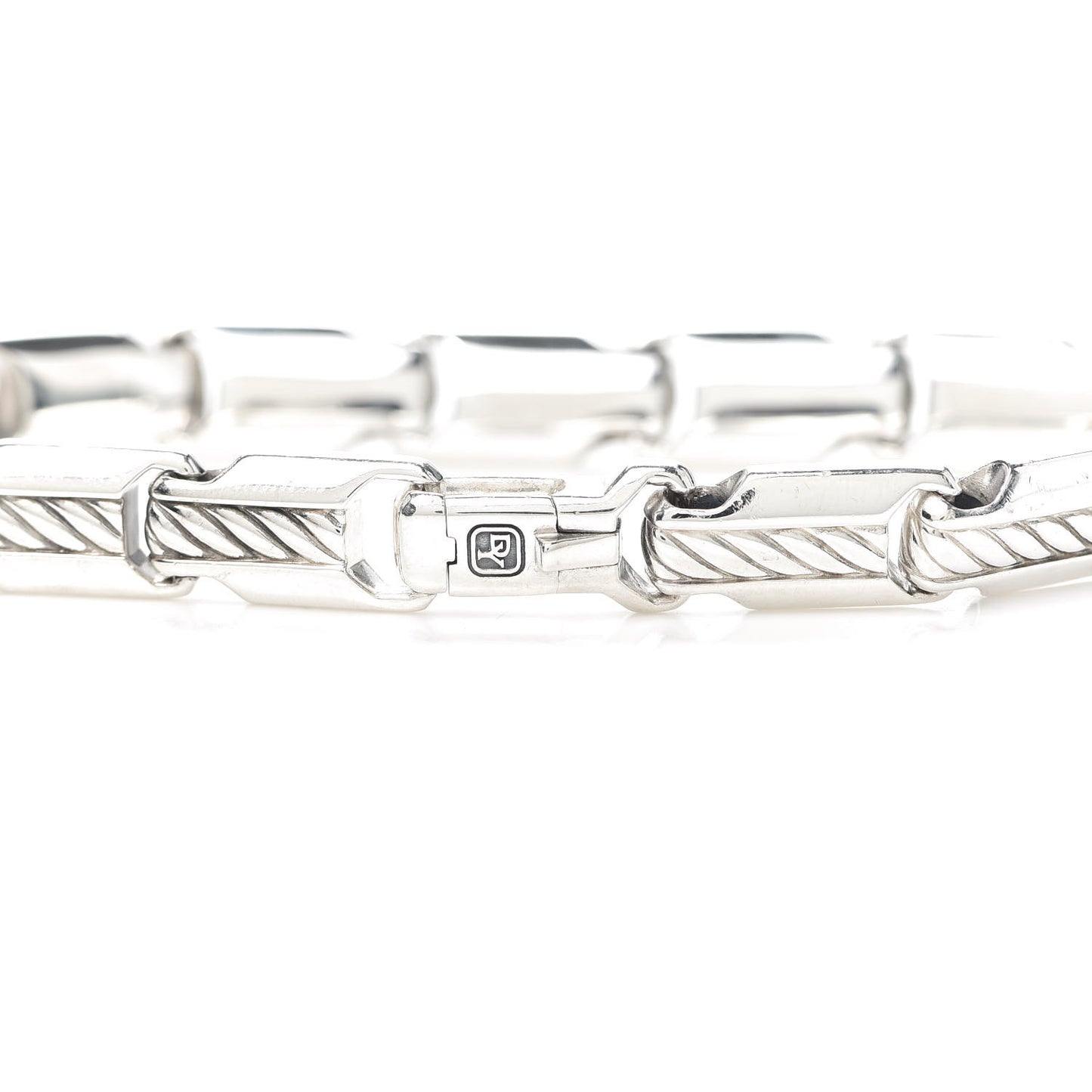Sterling Silver Beveled Link Chain Bracelet
