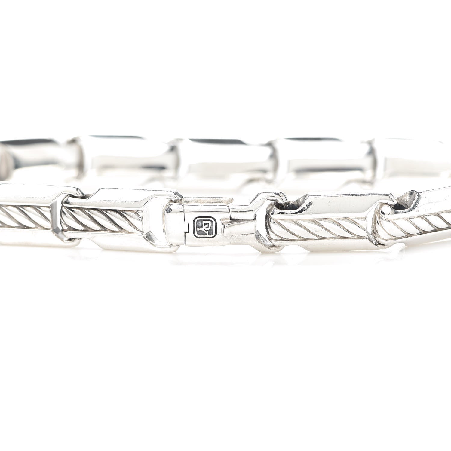 David Yurman Sterling Silver Beveled Link Chain Bracelet 5 of 6