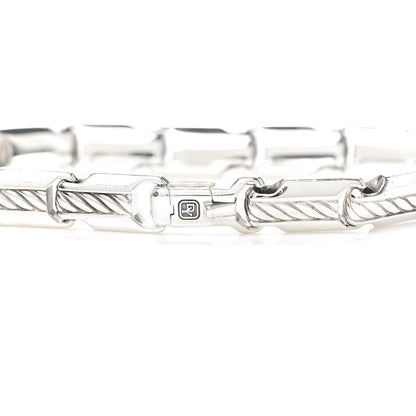 David Yurman Sterling Silver Beveled Link Chain Bracelet 5 of 6
