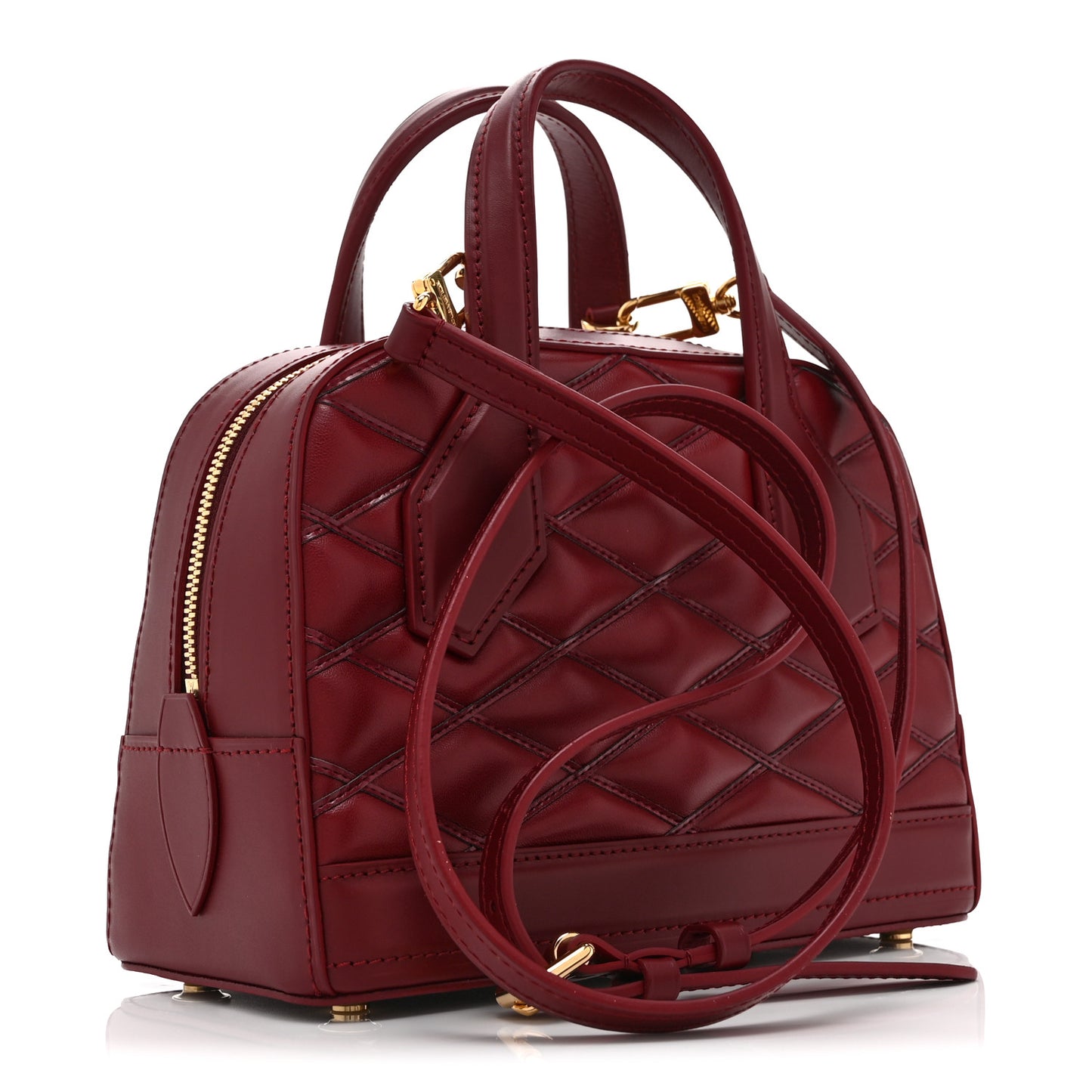 Lambskin Malletage Mini Dora Carmine