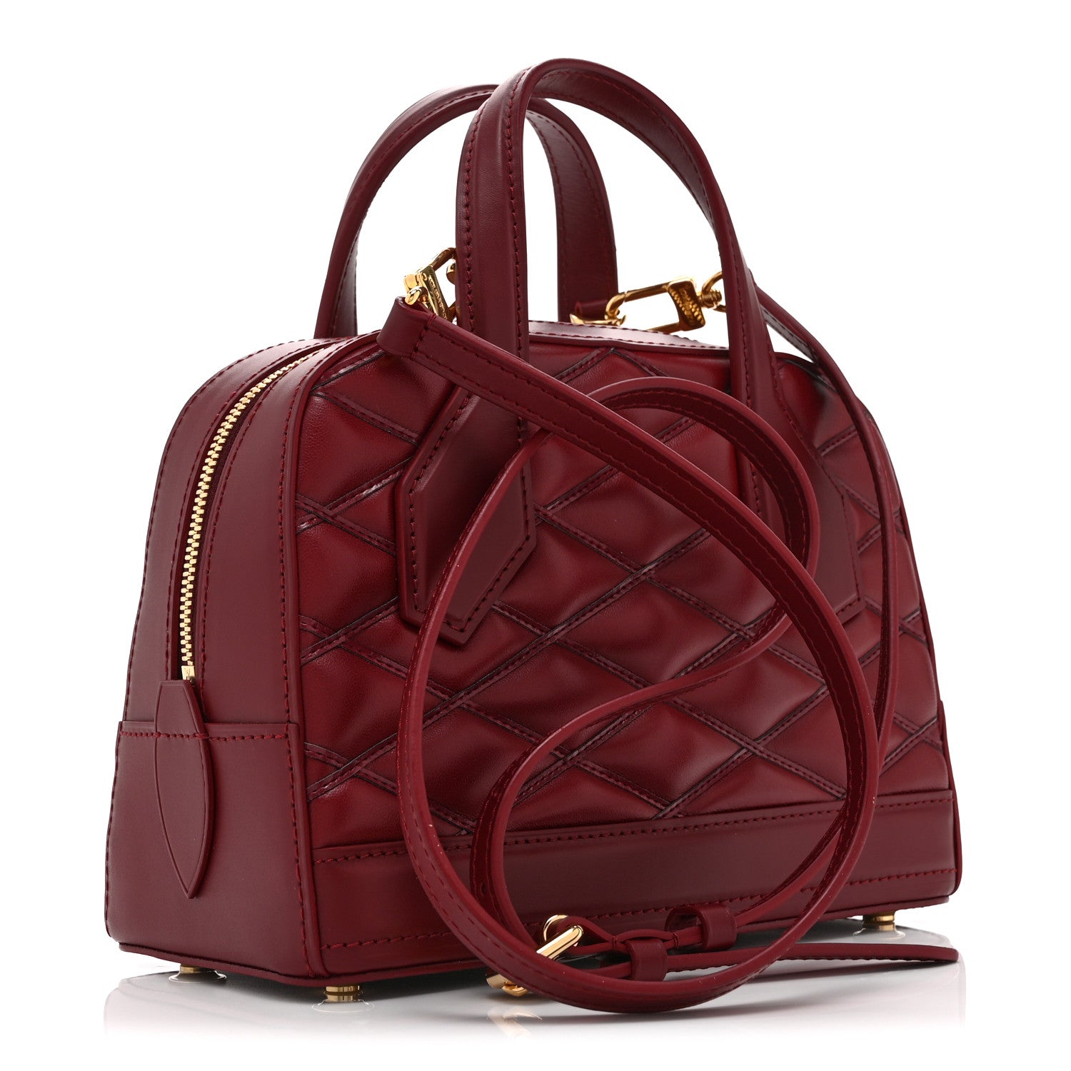 Louis Vuitton Lambskin Malletage Mini Dora Carmine 3 of 10